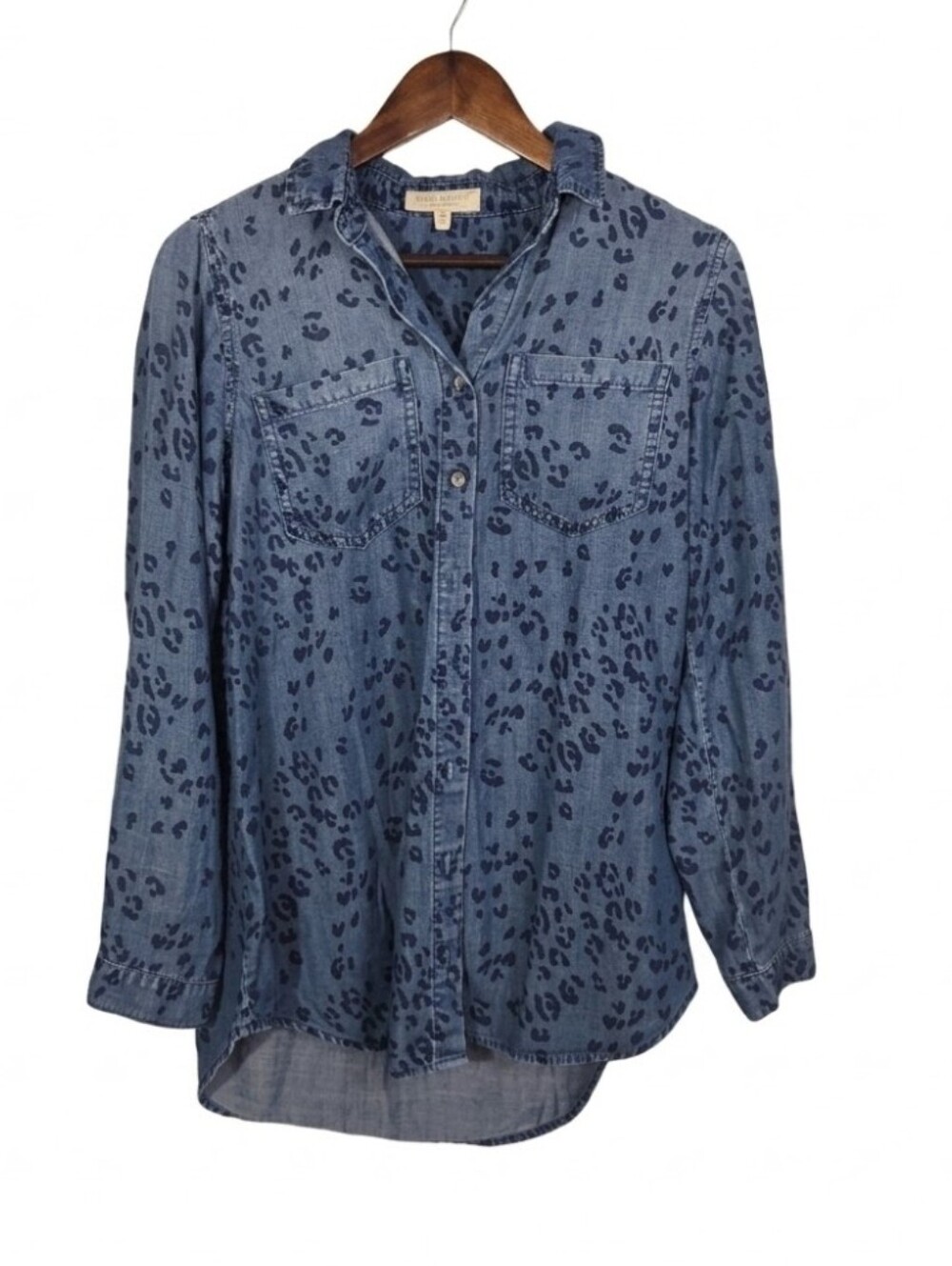 Side Stitch printed button down top